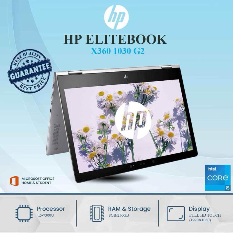 LAPTOP FLIP 360 DERAJAT 2 in1 TOUCHSCHREEN HP ELITEBOOK X360 1030 G2 i5 8/256 WINDOWS 10