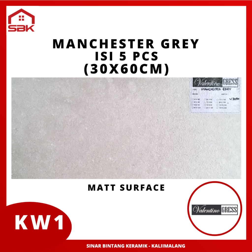 Keramik Dinding 30x60 Manchester Grey