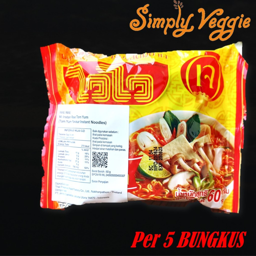 

Wai Wai Mie Instant Vegetarian Rasa Tomyum / Tom Yam