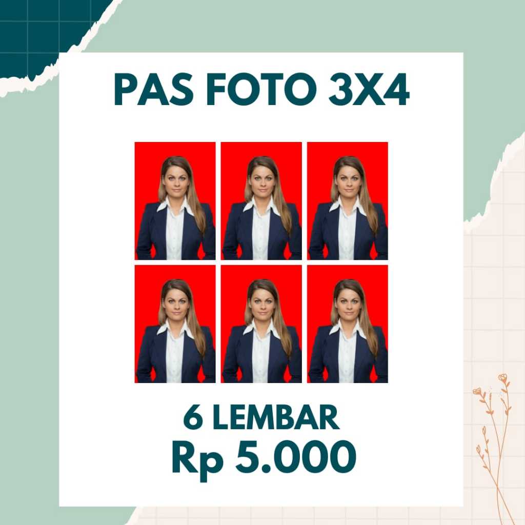 Cetak Foto 2x3 - 3x4 - 4x6