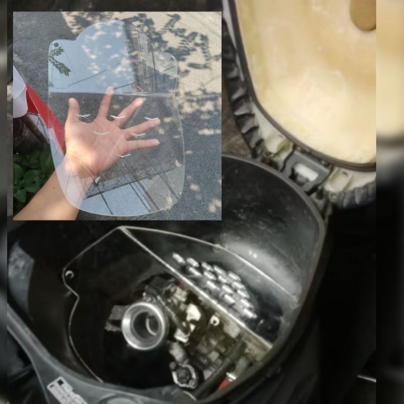 Downdraft tutup bagasi jok motor vario 125 techno kzr bohlam