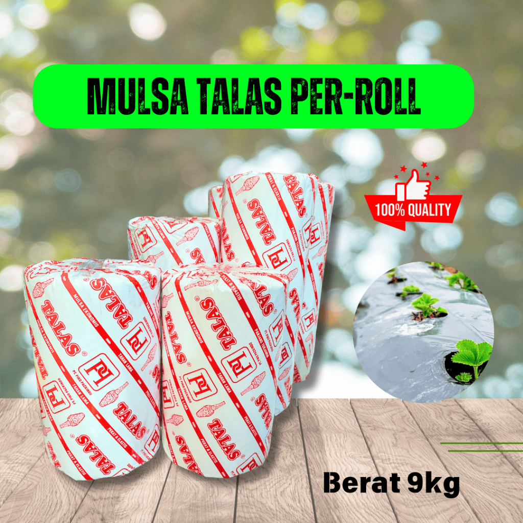 Mulsa Hitam Perak Talas 1 Roll 9Kg / Mulsa Hitam Perak 1 Roll 9Kg / Plastik Mulsa Hitam Perak Mulsa 