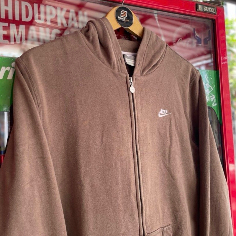 Vintage Nike Hoodie Zip Brown