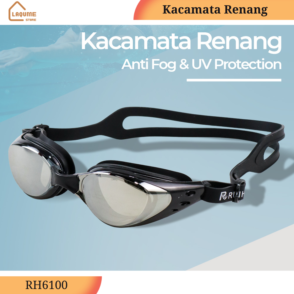Kacamata Renang Coating Mirrored Anti Fog UV Protection