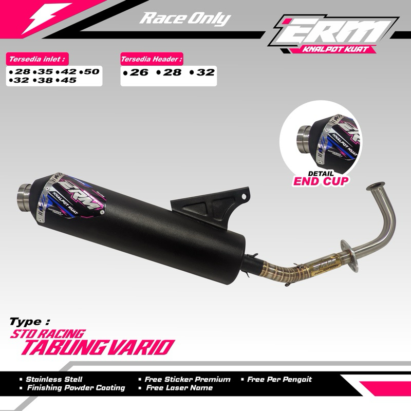 STD RACING BEAT TABUNG VARIO ERM KNALPOT