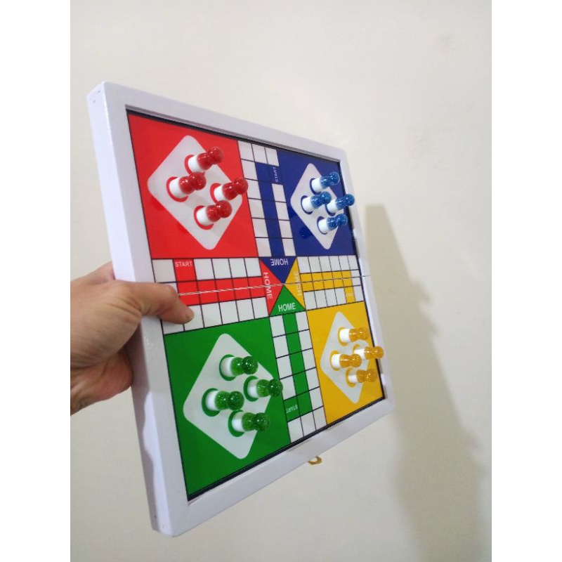 papan permainan ludo kayu magnet