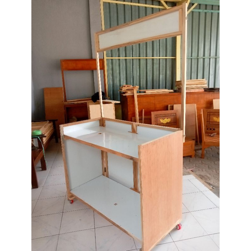 Booth Portabel / Meja Lipat / Rombong lipat / Praktis / meja kayu Jati