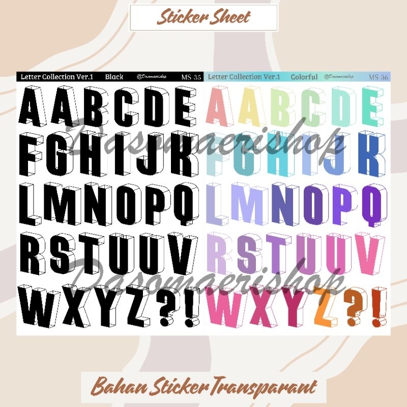 

Sticker Kata Huruf Letter Collection 1 Stiker Sheet Dekorasi Journaling Scrapbook Handmade by Dasomaerishop