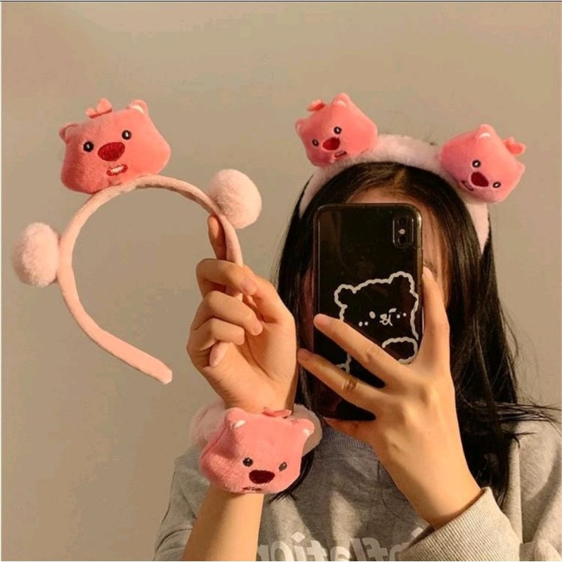 Bando Loopy Pororo Lotso Bandana Bulu Telinga Beruang Lotso Strawberry Toy Story Bando Lotso