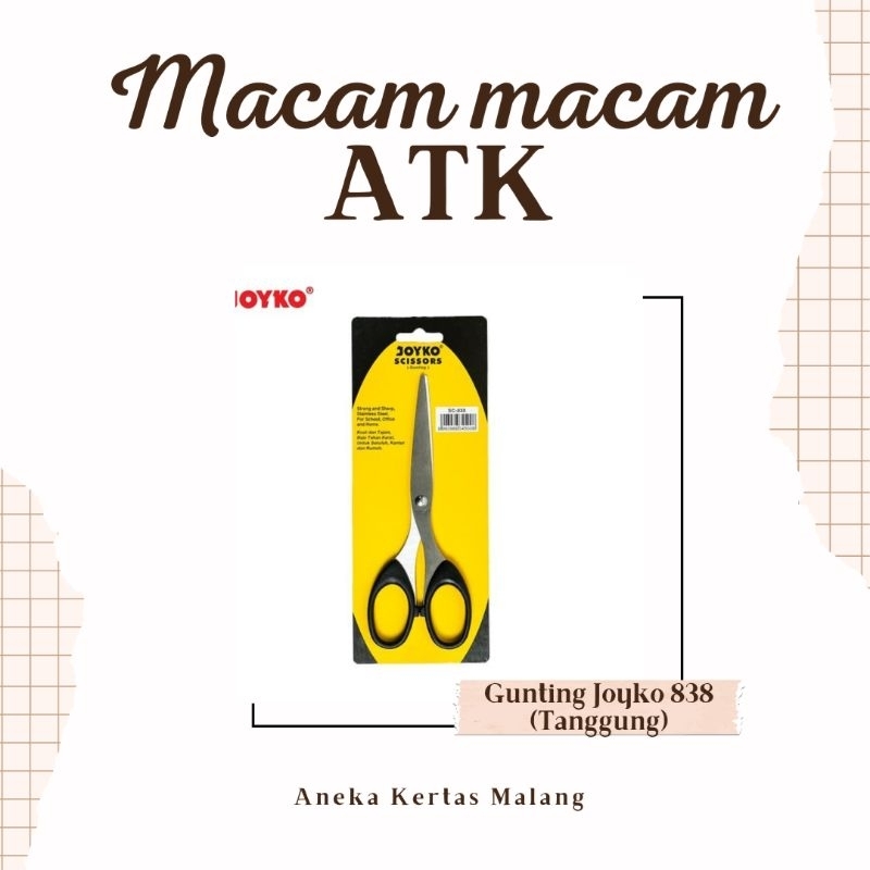 

Gunting Joyko SC 838/848 (Gunting Joyko Besar | Gunting Joyko Tanggung) | ATK
