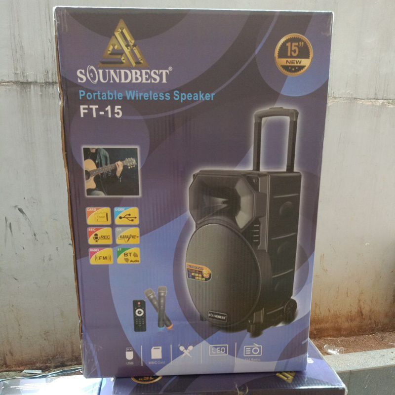 SPEAKER PORTABEL SOUNDBEST FT15 SPEAKER AKTIF 15 INCH BLUETOOTH ORIGINAL