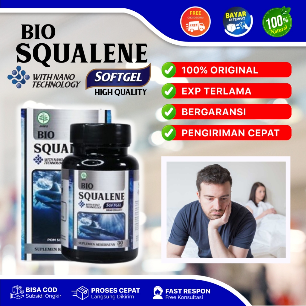Obat Penambah Hormon Testosteron Kesuburan Sperma Pria Herbal Alami Bio Squalene BPOM HALAL
