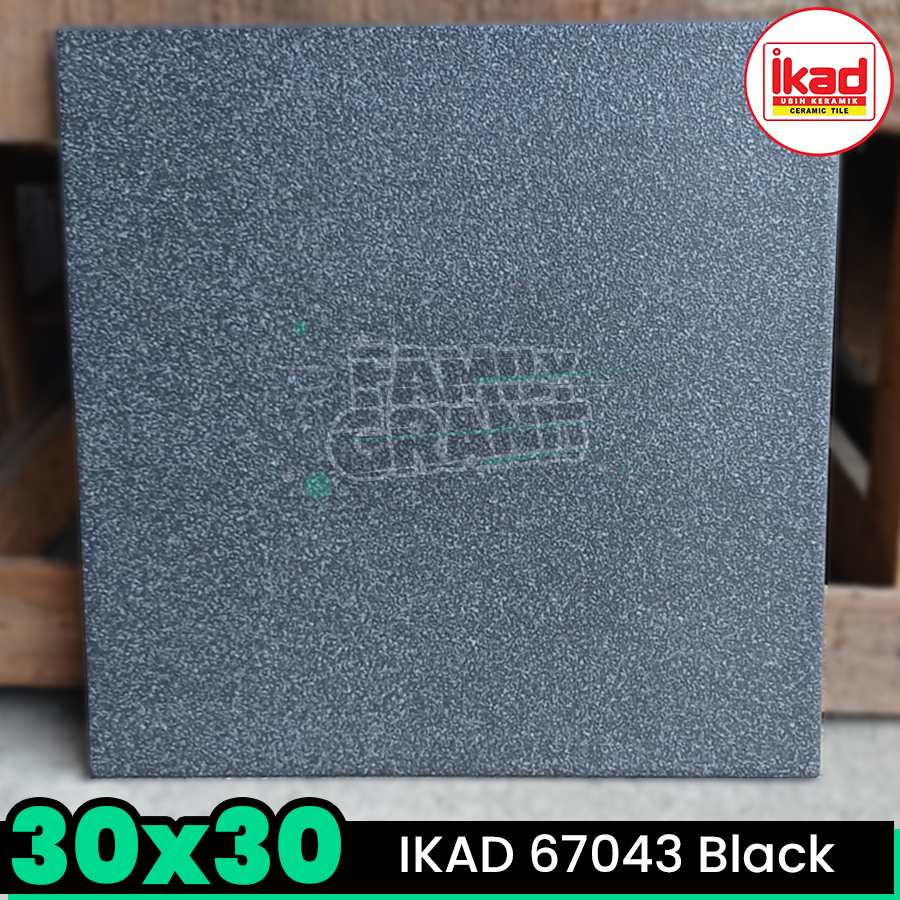 Keramik Kasar 30x30 IKAD 67043 Black Lantai Teras/ Garasi/ Kamar Mandi