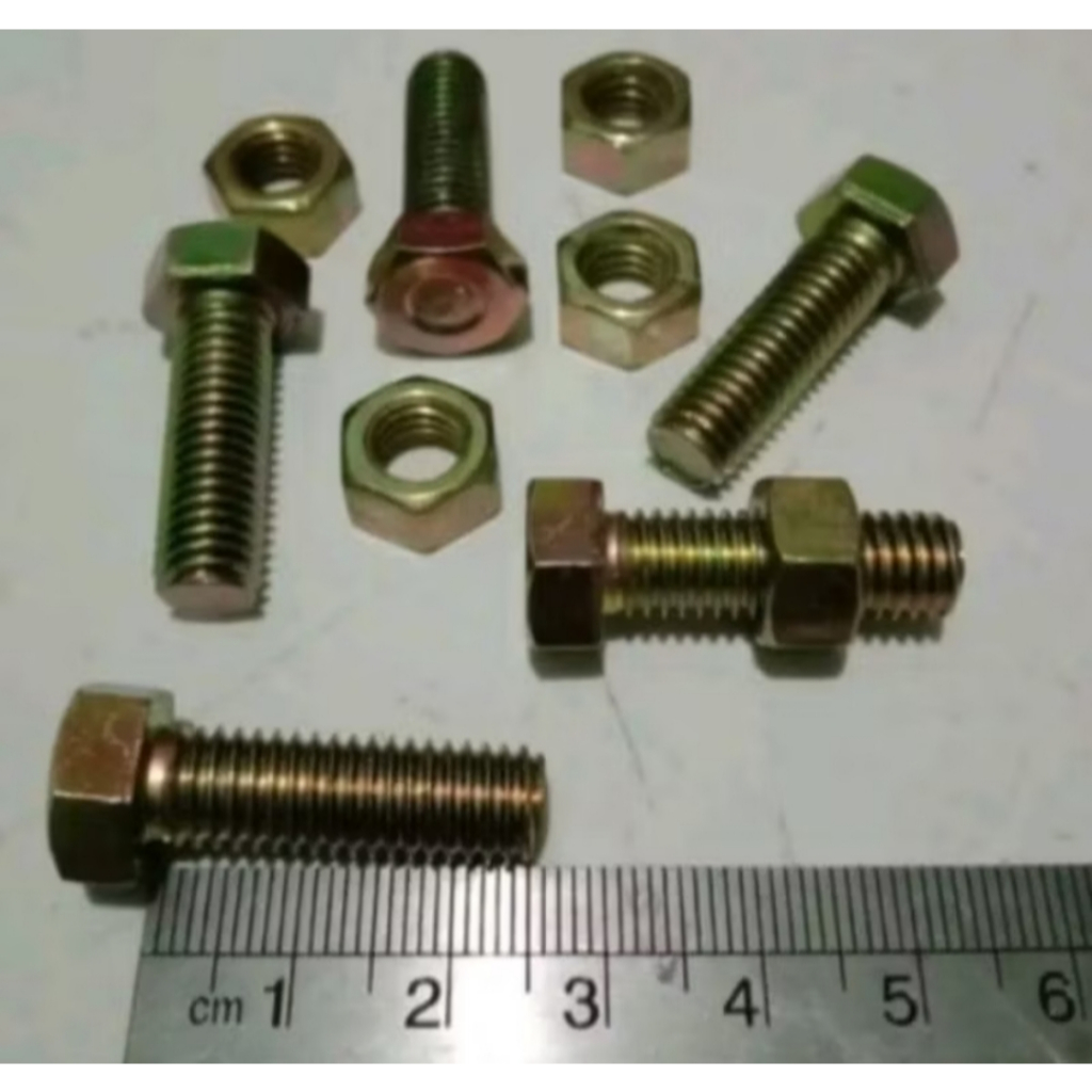 Baut 17 Baut M12 Baut Mur Kuning Kunci 17 mm BMK M12 Baut Hex 17 mm
