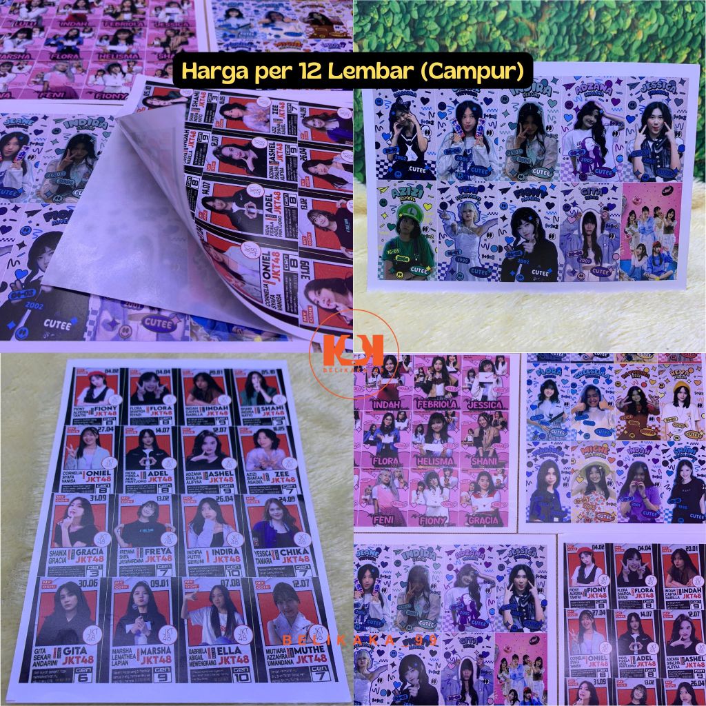 

(12 LEMBAR) STICKER MINI LOVE LETTER JKT48 / STIKER BUKU JKT 48 / STIKER HIASAN MOTIF JKT48