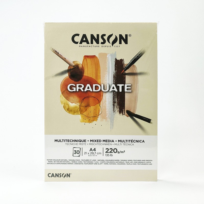 

Canson Graduate Mix Media Pads Natural Paper A4- Kertas Menggambar Multifungsi