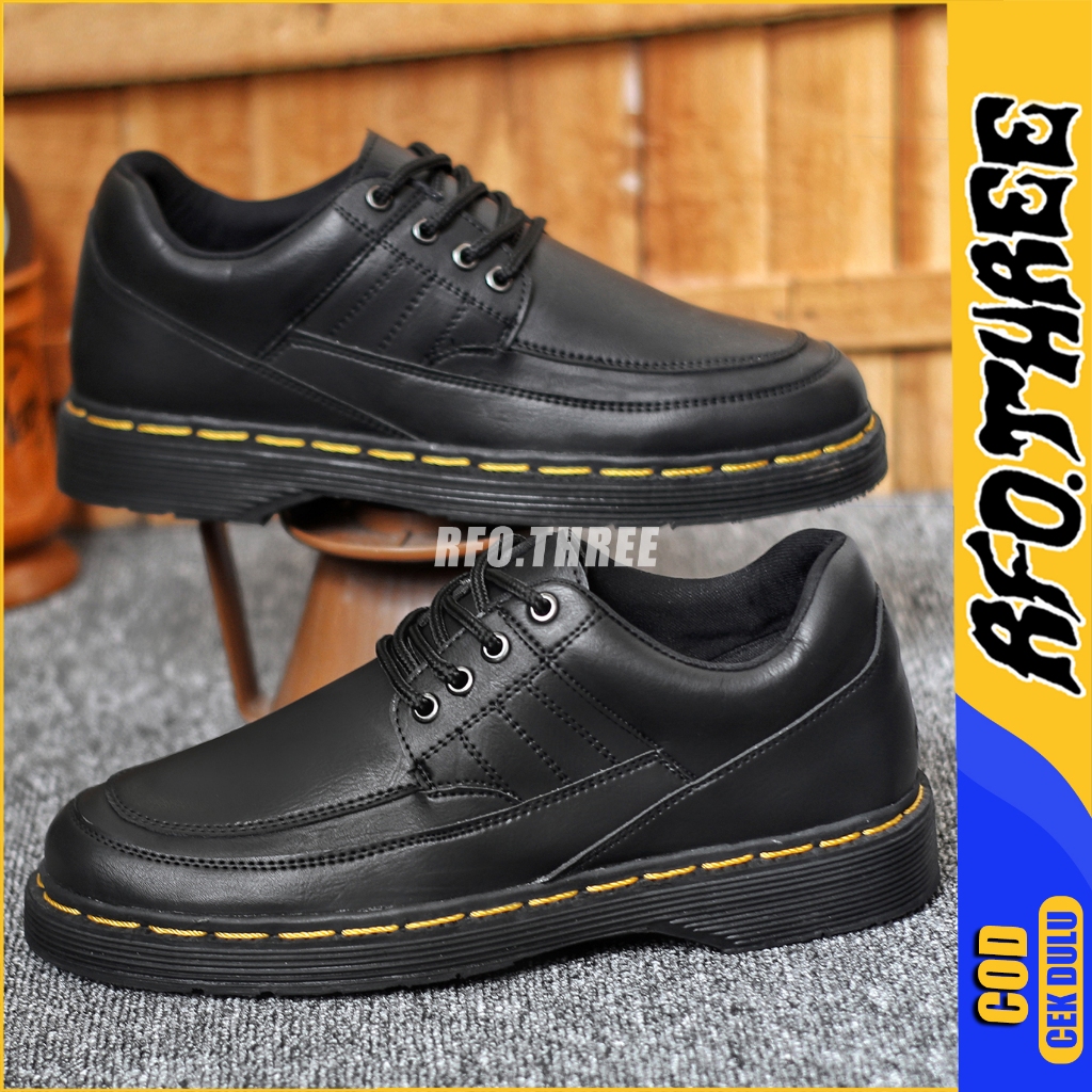 RFOTHREE Sepatu Formal Pria Kulit Kerja Kantor Pentopel Docmart Pendek