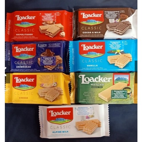 

Loacker Classic CrIspy Wafer Krim Aneka Rasa 45 gr