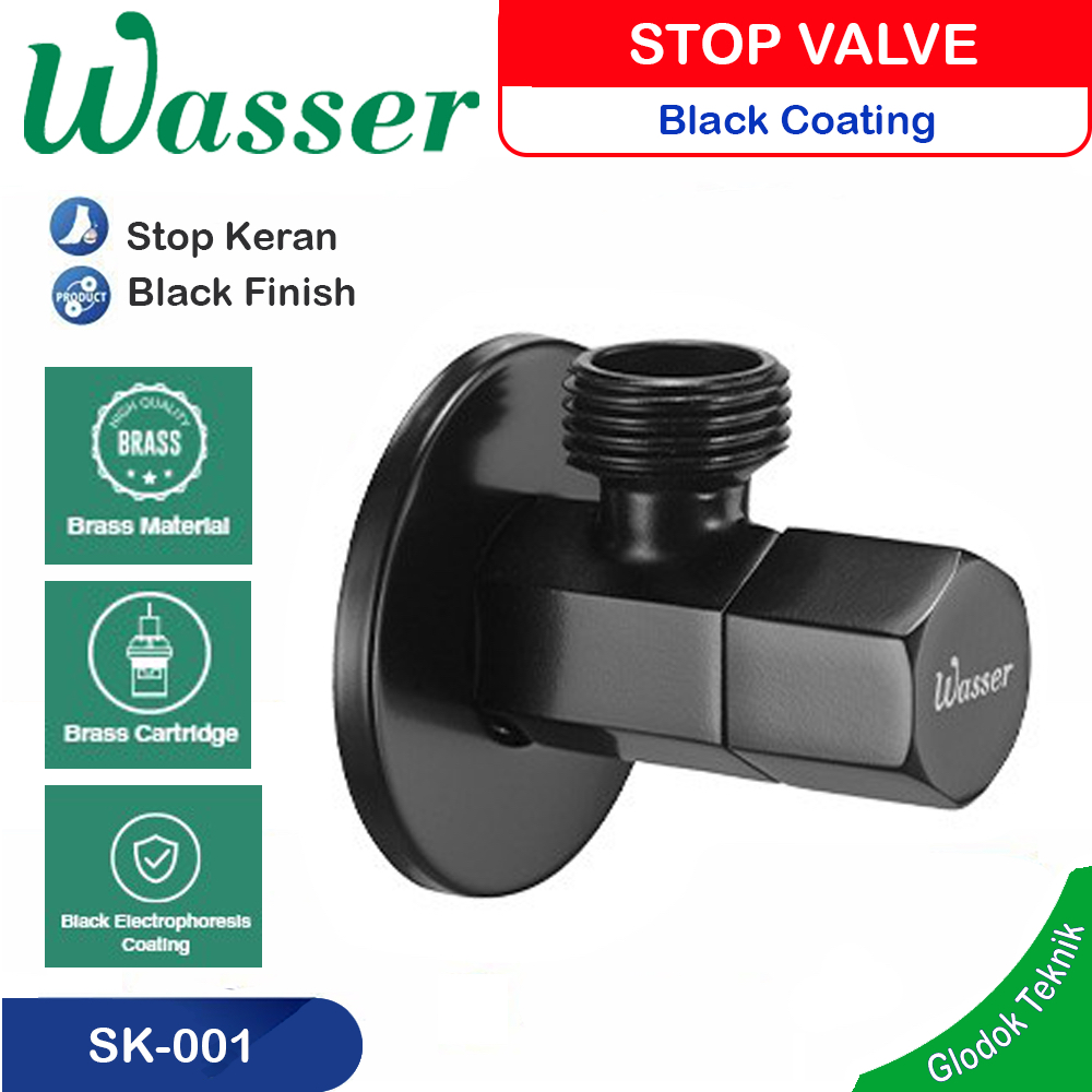 Wasser kran shower - stop kran Midnight Black Hexagonal Stop Valve SK-001