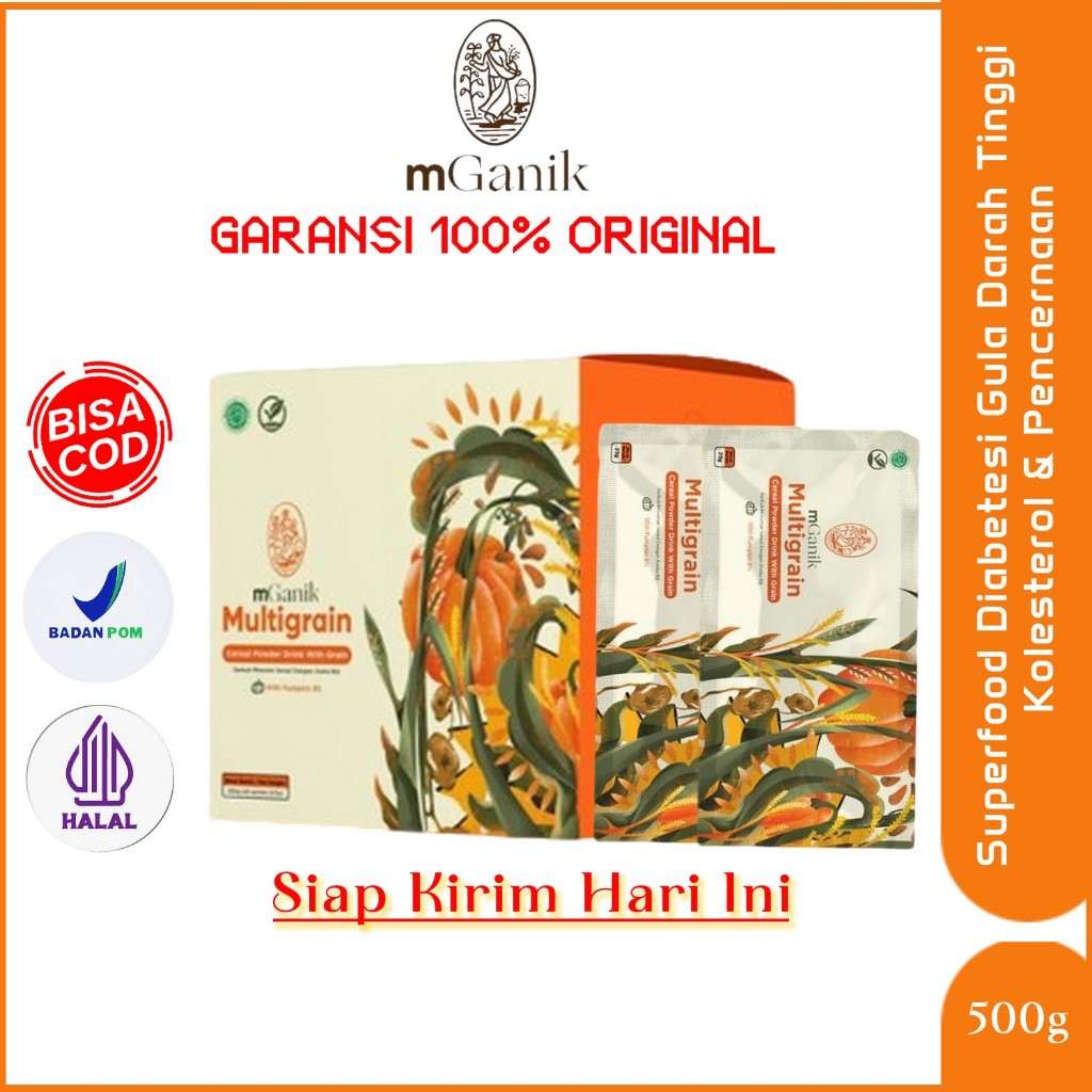 

mGanik Multigrain Original Superfood Herbal Diabetes Gula Darah Kolesterol Pencernaan 500g 20 Sachet