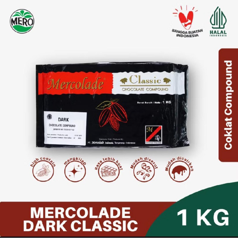 

COKLAT COMPOUND HITAM MERCOLADE 1Kg | COKLAT BLOK PREMIUM