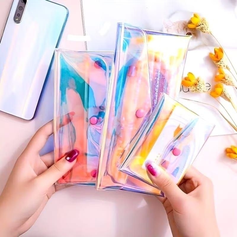 POUCH MAKE UP TRANSPARANT TRAVEL POUCH TRANSPARANT MIKA KOTAK PENSIL TRANSPARANT AESTHETIC POUCH KEC