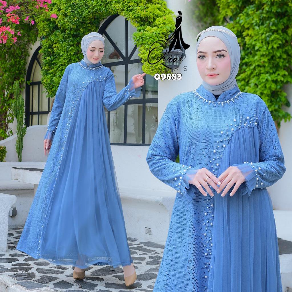 GAMIS OZIAS BROKAT HARUKA FIMELA 09883 09951 LD 80 95 105 120 140 | Gamis Couple Ibu Anak | Gamis Si
