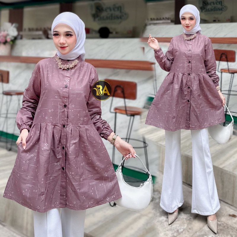 TUNIK WANITA FASHION MODERN BATIK WANITA TUNIK KANCING DEPAN