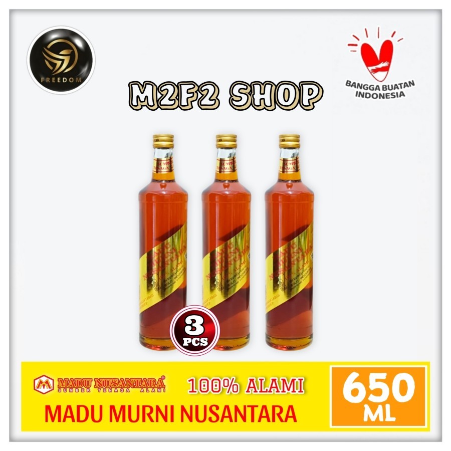 

Madu Murni Nusantara Asli Dan Alami Rasa Original Botol Kaca | Beling - 650 ml (Kemasan 3 Pcs)