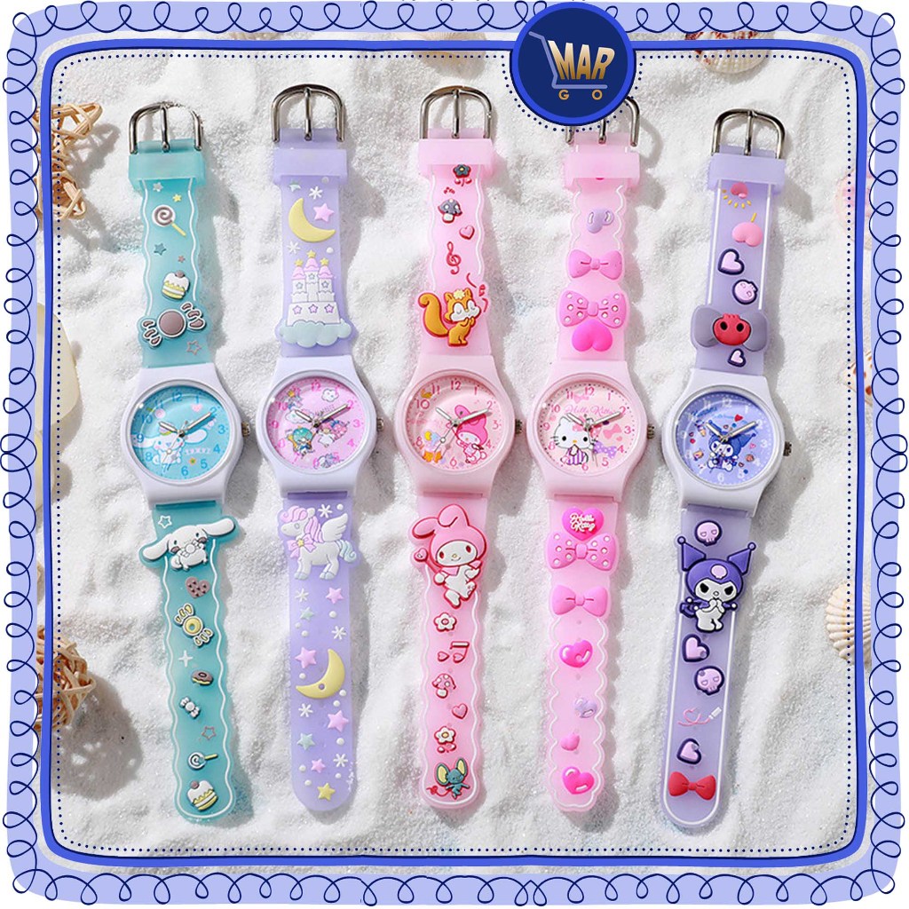 Jam Tangan Anak 3D Sanrio Hello Kitty Melody Kuromi Cinamorol Unicorn