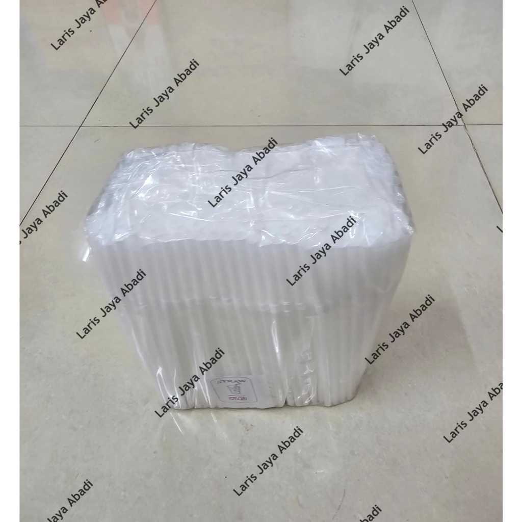 Sedotan Pipet Isap Plastik Kiloan Flexible Bengkok Putih Cap Naga | Per Pack 250gr