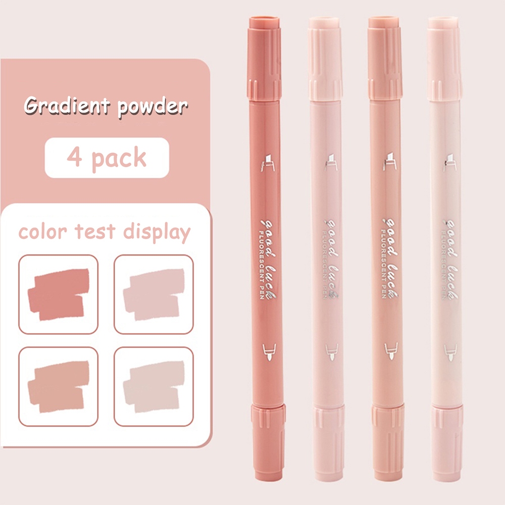 

D3W! [COD] 4 buah kotak stabilo ujung ganda spidol berwarna pena catatan tangan siswa perlengkapan