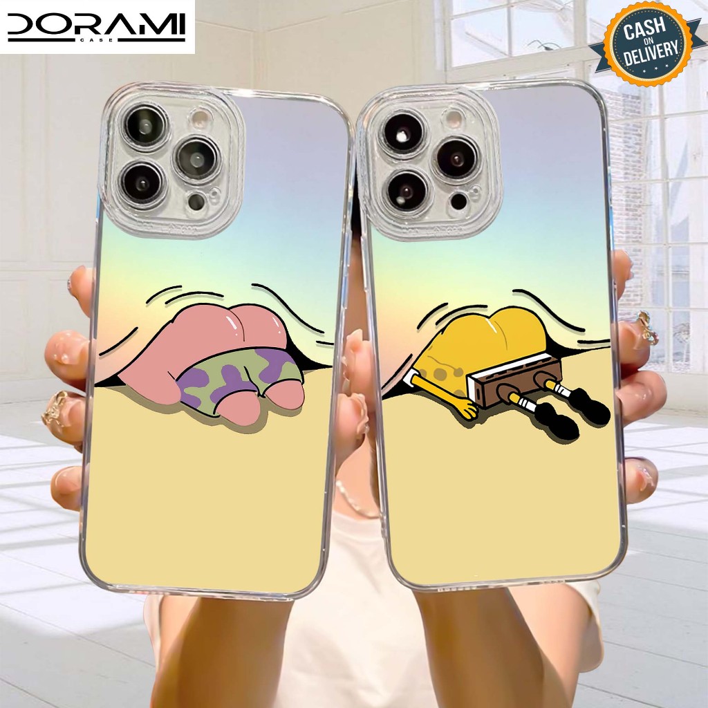 Case Hologram OPPO A5S A11K A12 A7 A15 A15S A57 A77S A58 4G Motif ( SPONGEBOB ) Softcase Hologram Be
