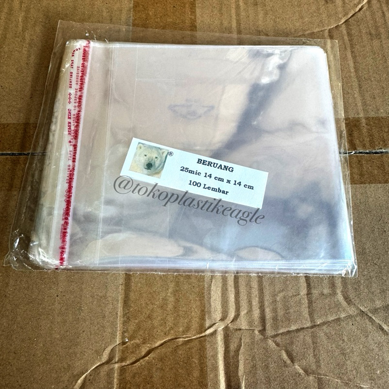 

[isi 100pcs] Plastik OPP Lem 14x14cm