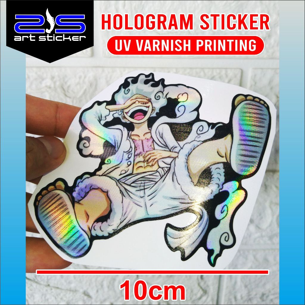

Sticker Hologram Anime One Piece Luffy Gear 5 UV Varnish Printing
