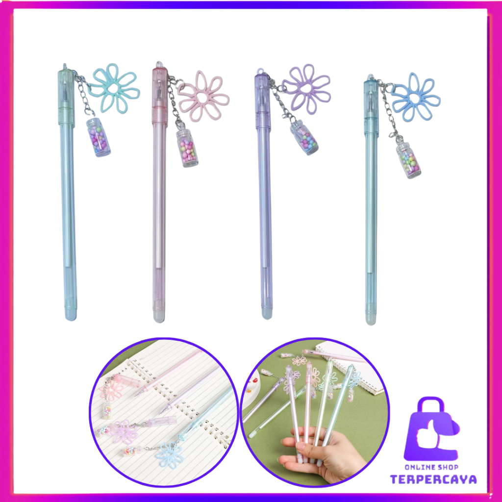

OST Pulpen Lucu Aesthetic Pena Gantungan Botol Bunga Fancy Pen Pena Gel Bolpen Unik warna pastel cute Bola Salju Warna Warni Alat Tulis Kantor