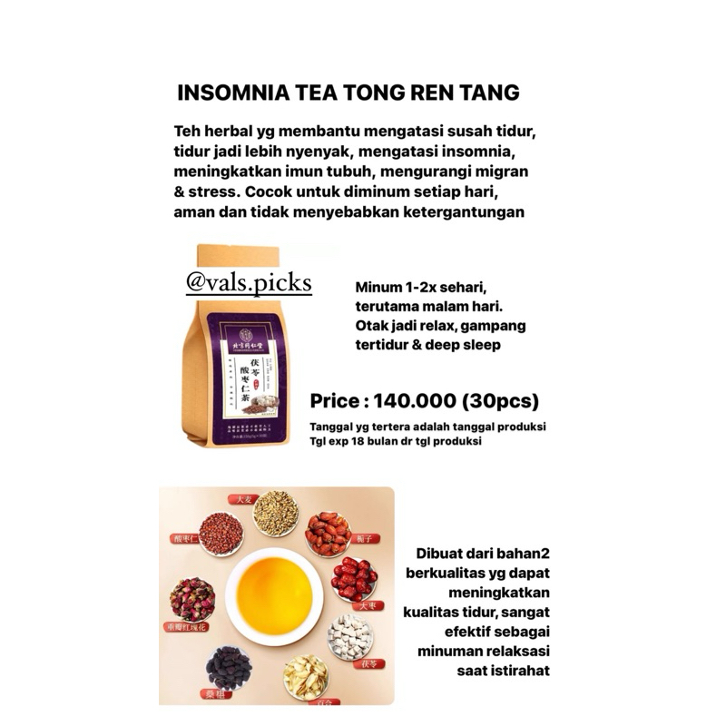 

Insomnia Tea Tong Ren Tang (HONGKONG)