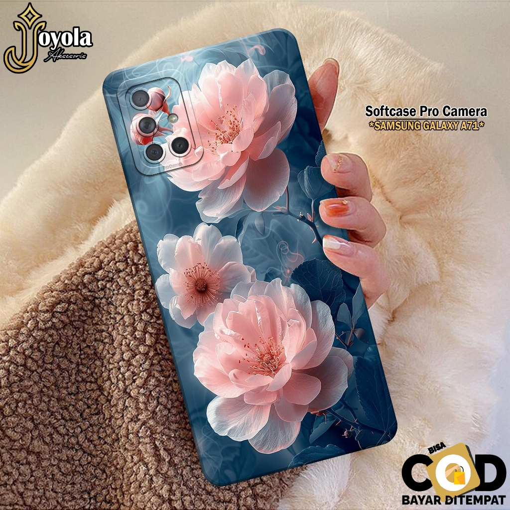Softcase Samsung Galaxy A71 Terbaru Silikon Pro Camera Fashion Case Bunga Kesing Samsung Galaxy A71 