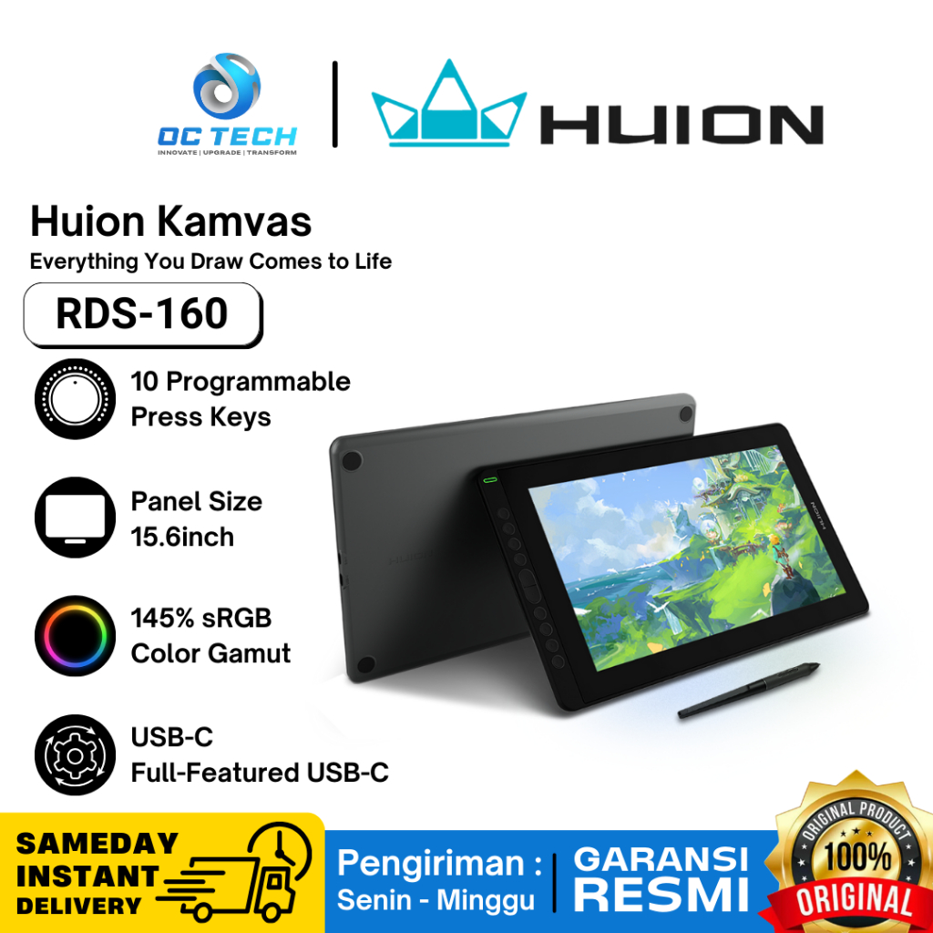 Huion Kamvas RDS-160 Huion Pen Display KAMVAS 16 PRO Huion RDS 160 Drawing Tablet Garansi Resmi