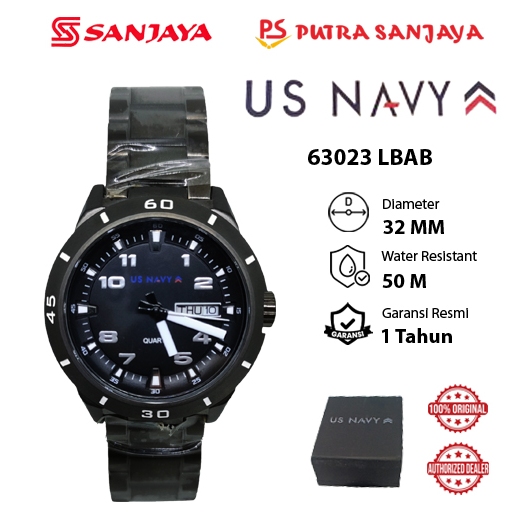 Jam Tangan US NAVY 63023 LBAB Wanita Original Garansi Resmi 1 tahun Stainless Steel