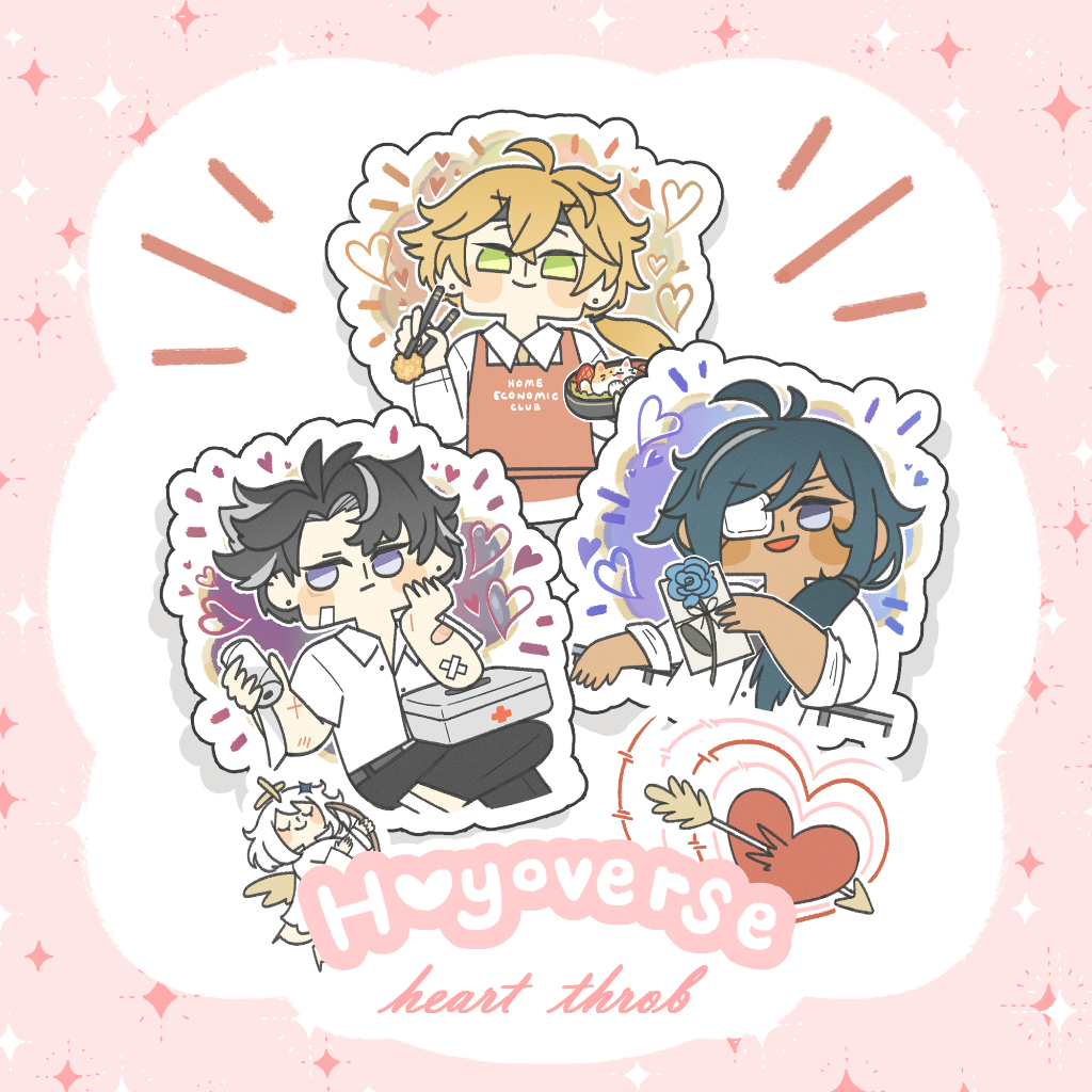 

GENSHIN IMPACT Heartthrob Sticker Pack Hoyoverse (School Date AU)