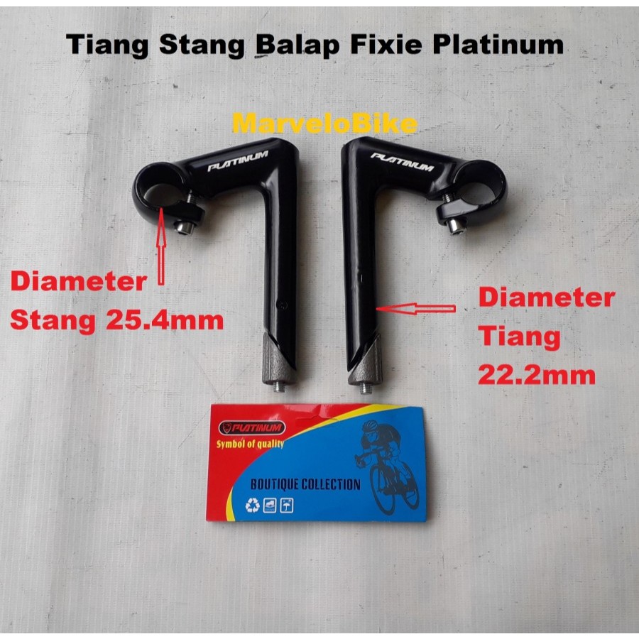 Stem Bango Tiang Stang Sepeda Balap Fixie RoadBike 22.2mm Platinum Taiwan