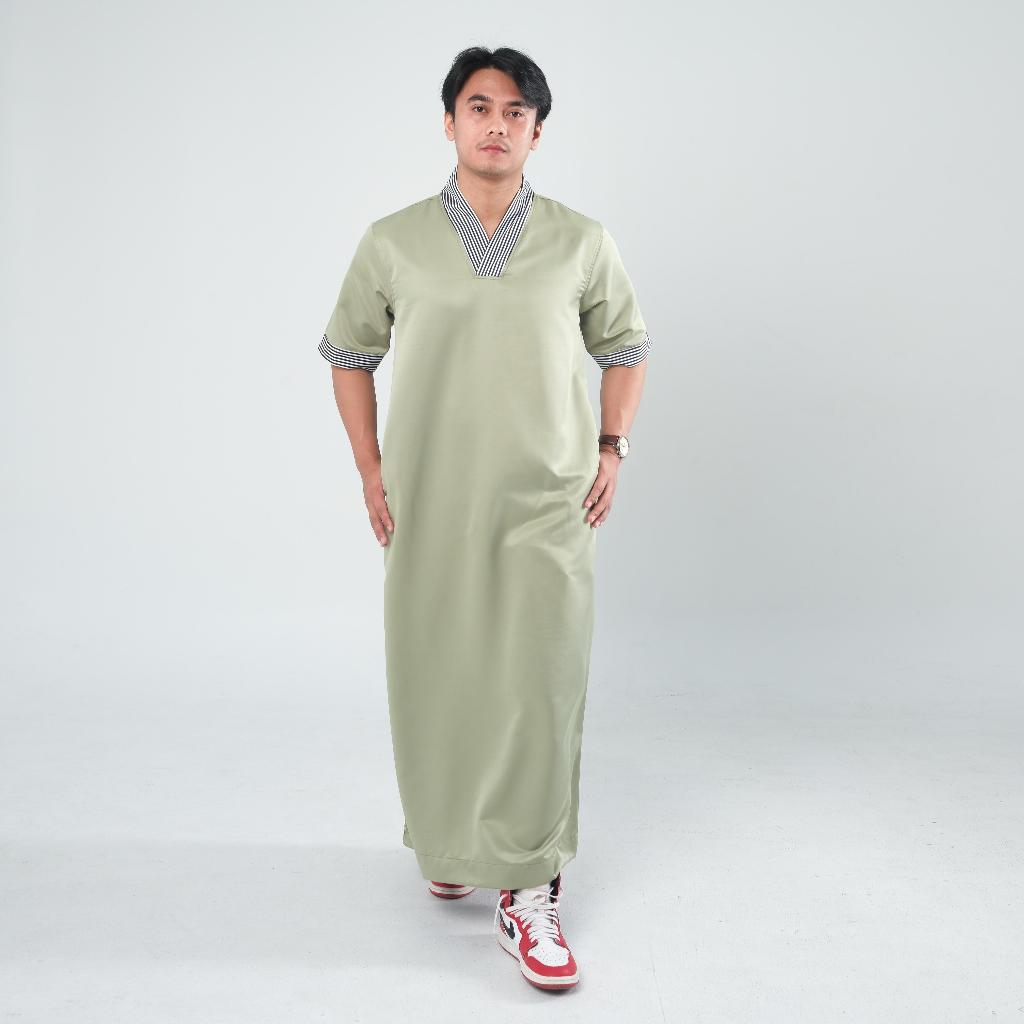 terlaris jubah pria gamis slimfit pria lengan pendek jubba jubah pria muslim lengan pendek busana