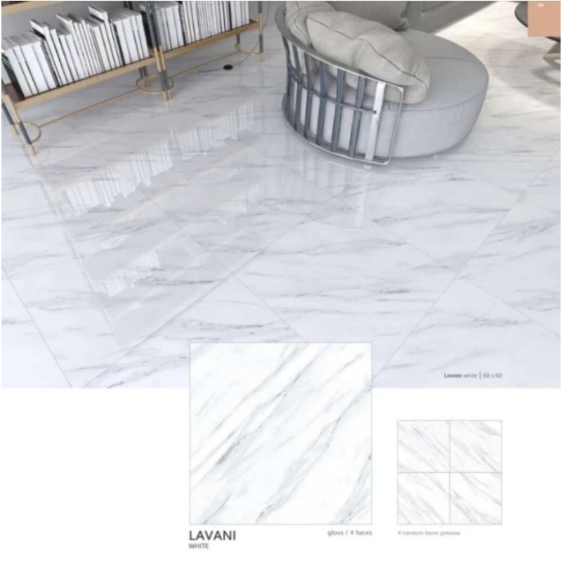 granit lantai 60x60 arna lavani white Glazed polished