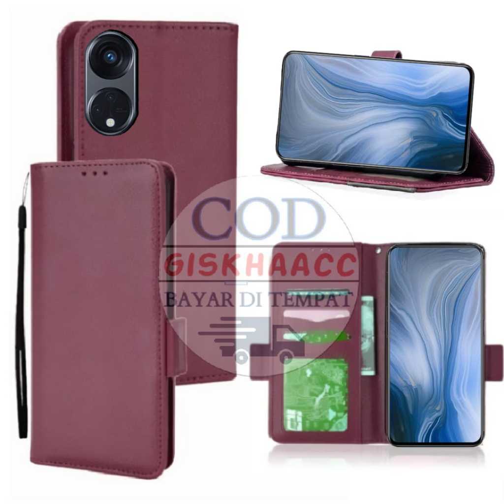 OPPO RENO 8T 4G CASE DOMPET HP CASING KULIT UNTUK HP FLIP COVER LEATHER