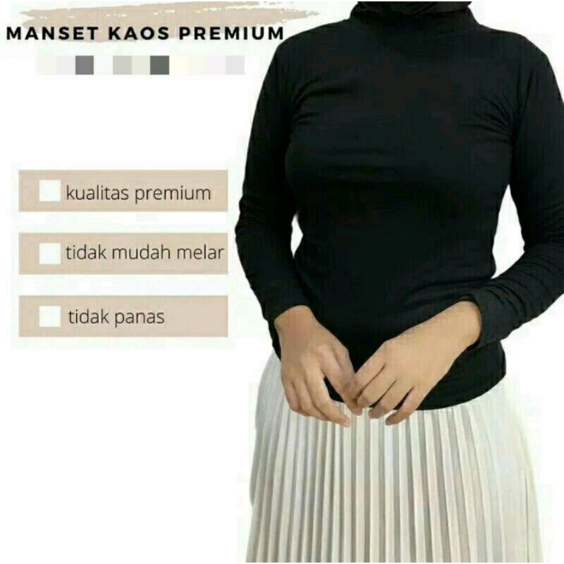 Manset Atasan Turtelnuck Lengan Panjang Rayon Premium allsize