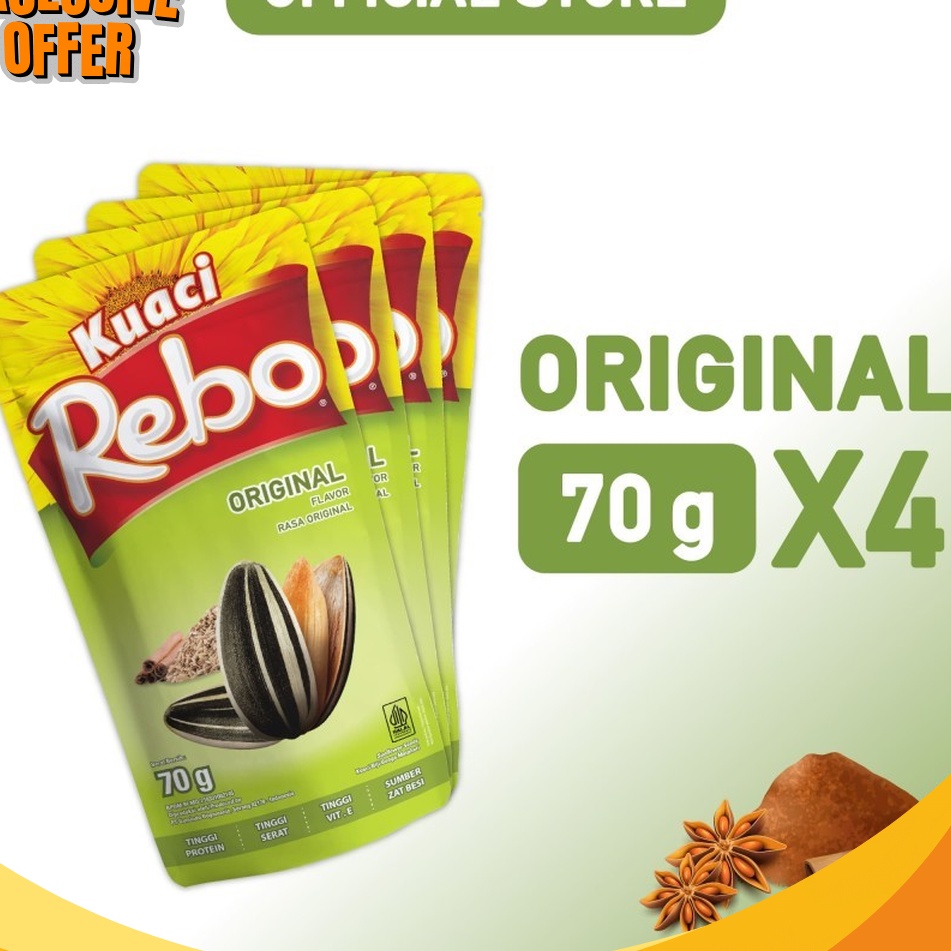 

TERBARU Rebo Kuaci Bundling 4 PCS Varian Rasa Original 7 Gram