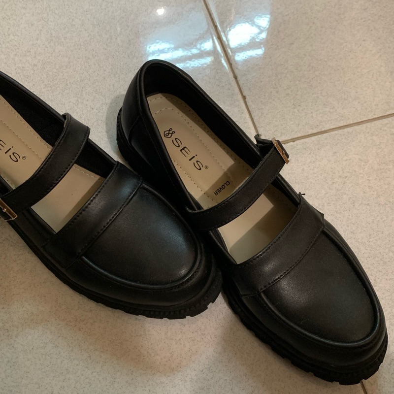 SEIS loafer y2k chunky shoes Hitam