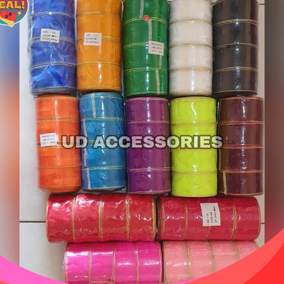 

SERENTAK Pita organdi 4cm list mas rolan