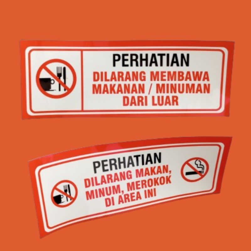 Stiker Dilarang membawa makanan minuman dari luar - Stiker Dilarang makan minum dan merokok vinyl